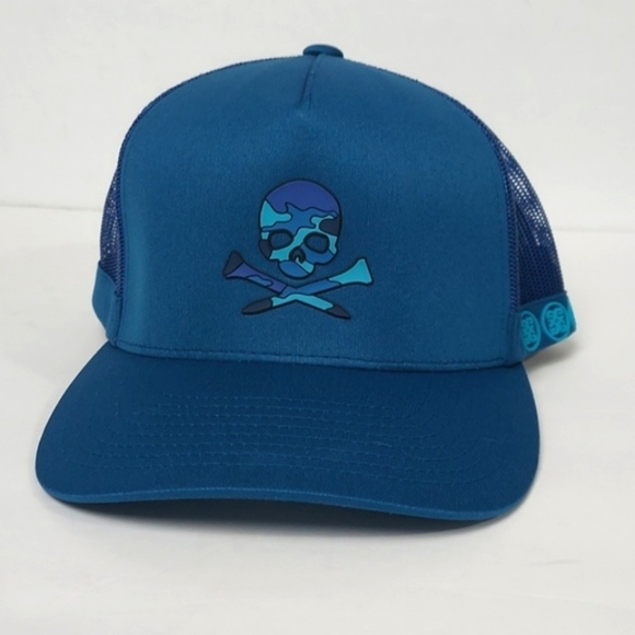 G/FORE Skull Trucker Hat Golf Cap Snapback Blue - Picture 2 of 16